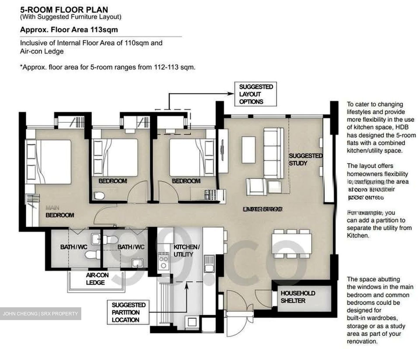 Blk 306B Parc Clover @ Tengah (Tengah), HDB 5 Rooms #586771861